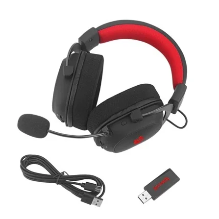 Audífonos Gamer On-Ear - Redragon ZEUS Pro - 7.1 - RGB - Wireless - Black (H510-PRO) - Vista 3