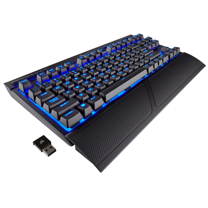 CORSAIR K63 Teclado Inalámbrico Mecánico para Gaming en español con Retroiluminación Azul LED Cherry MX Red CH-9145030-SP - Vista 3