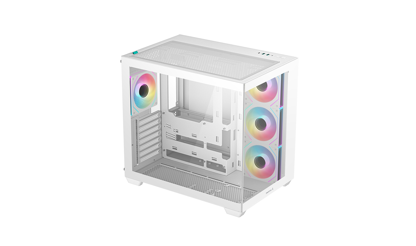 Gabinete Gamer ATX CG530 4F WH Blanco ARGB 4 Ventiladores Vidrio Templado vista 2