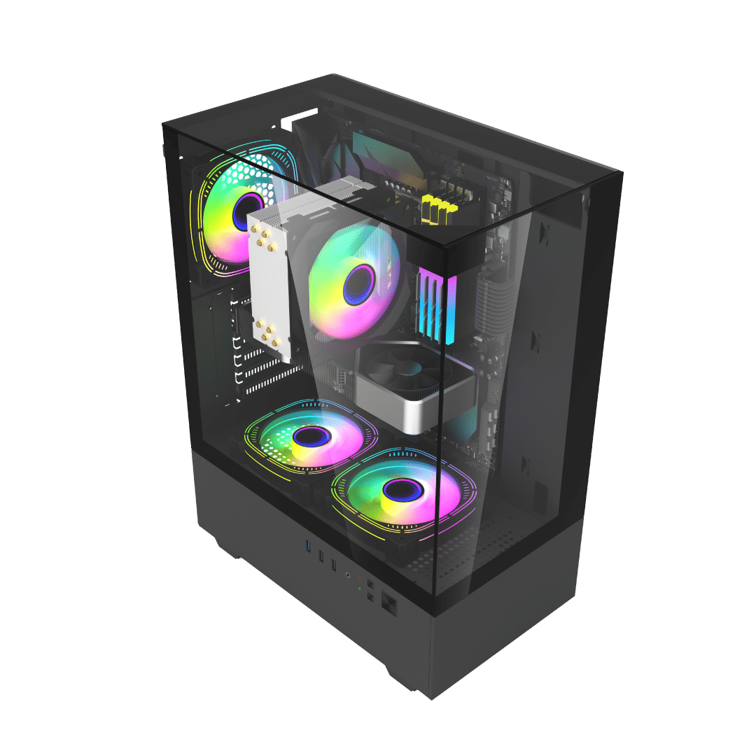 Gabinete Mlogix View Max 270 WC ATX Vidrio Templado RGB vista 2