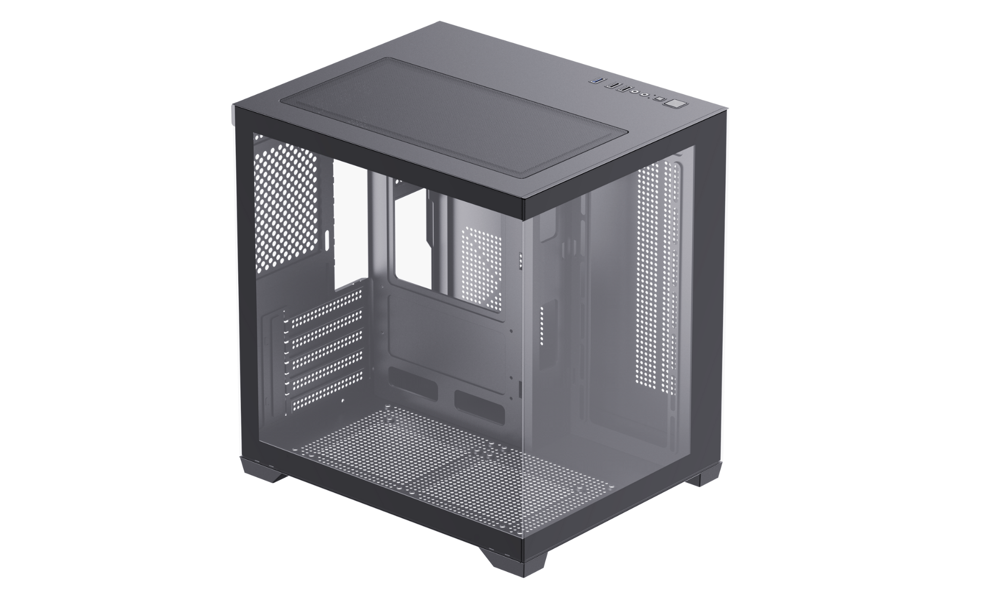 Gabinete HEX GAMING Crystal Cube ARGB mATX – Negro vista 3