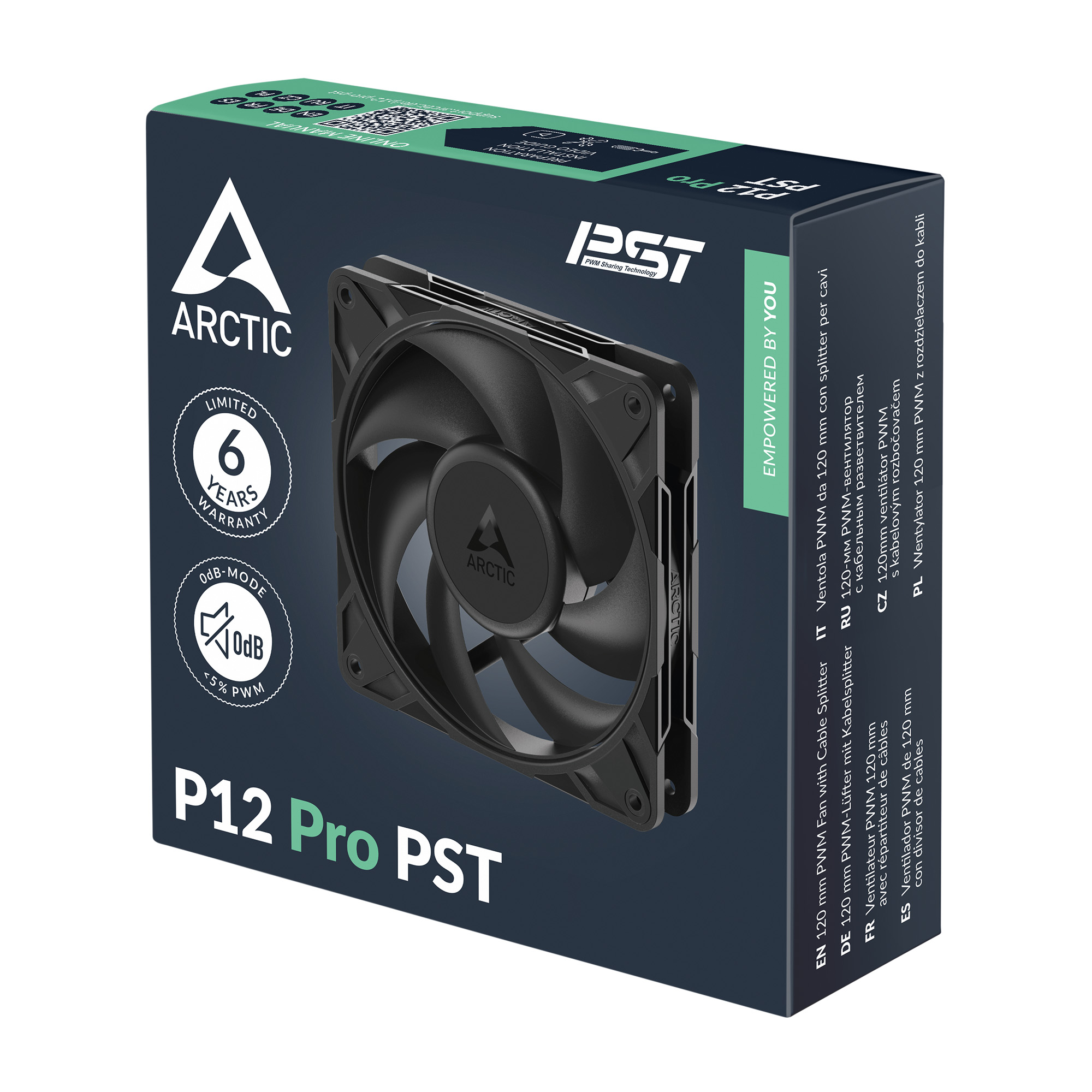 Ventilador ARCTIC P12 Pro PST 120mm PWM Alta Presión Negro vista 4