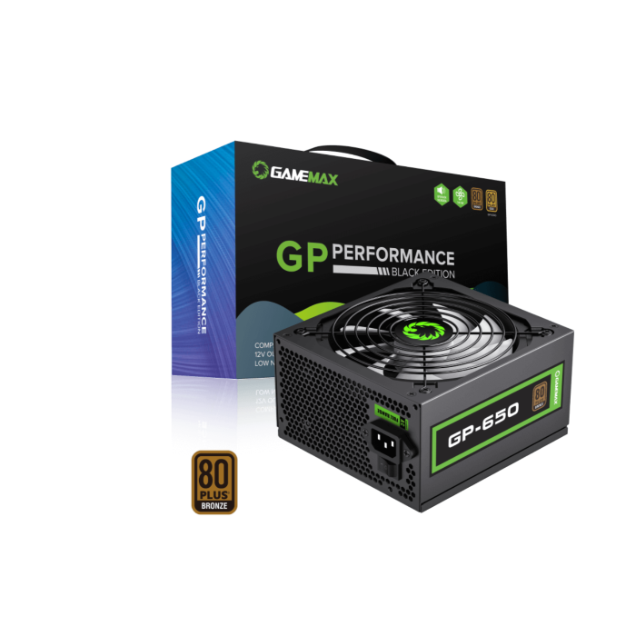 Fuente de Poder Gamemax GP-650 Black Edition 650W 80 Plus Bronze ATX No Modular vista 1