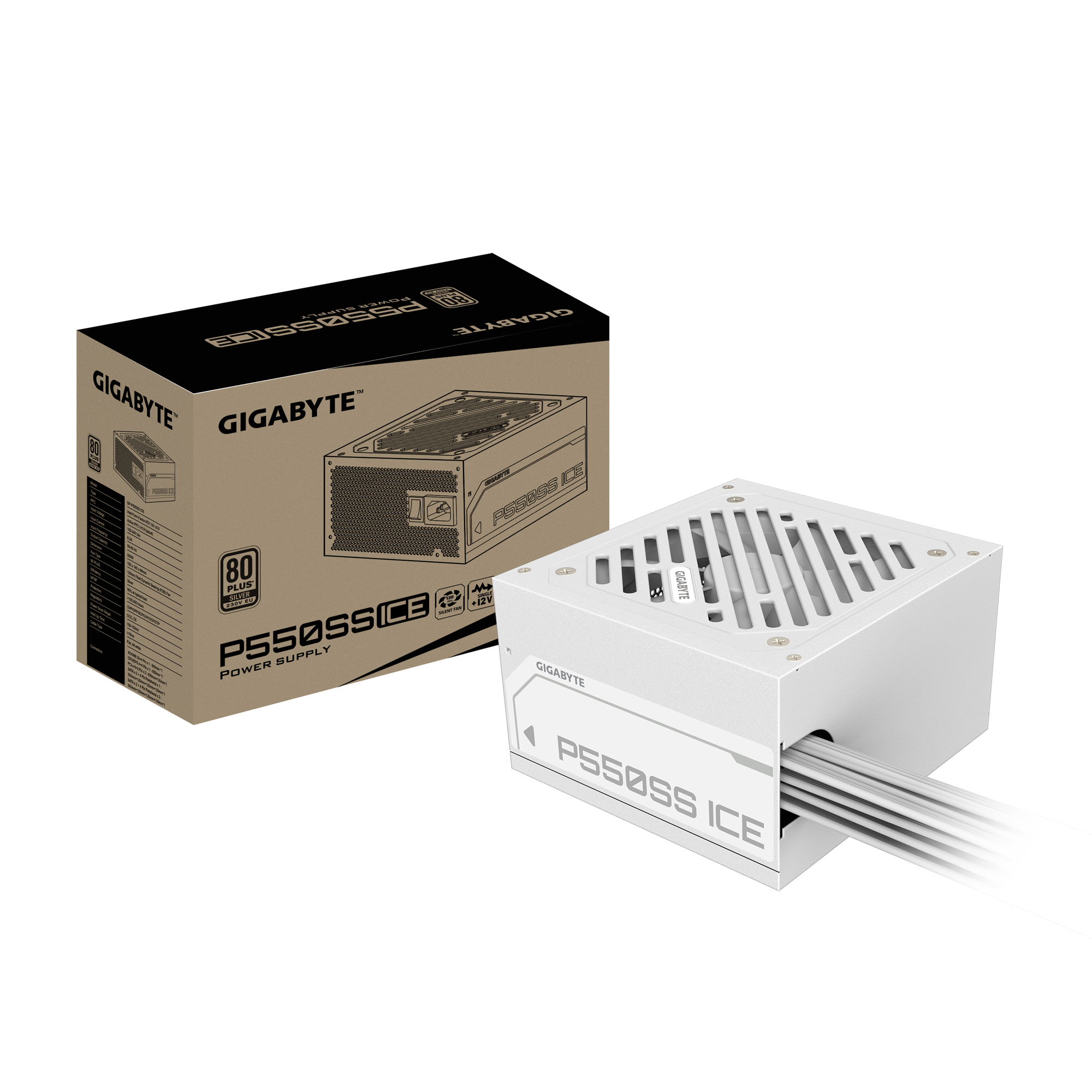 Fuente de poder Gigabyte 550w P550SS ICE 80+ Silver