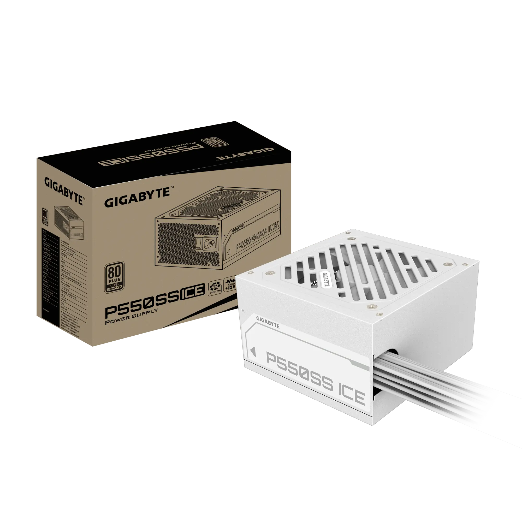 Fuente de poder Gigabyte 550w P550SS ICE 80+ Silver vista 1