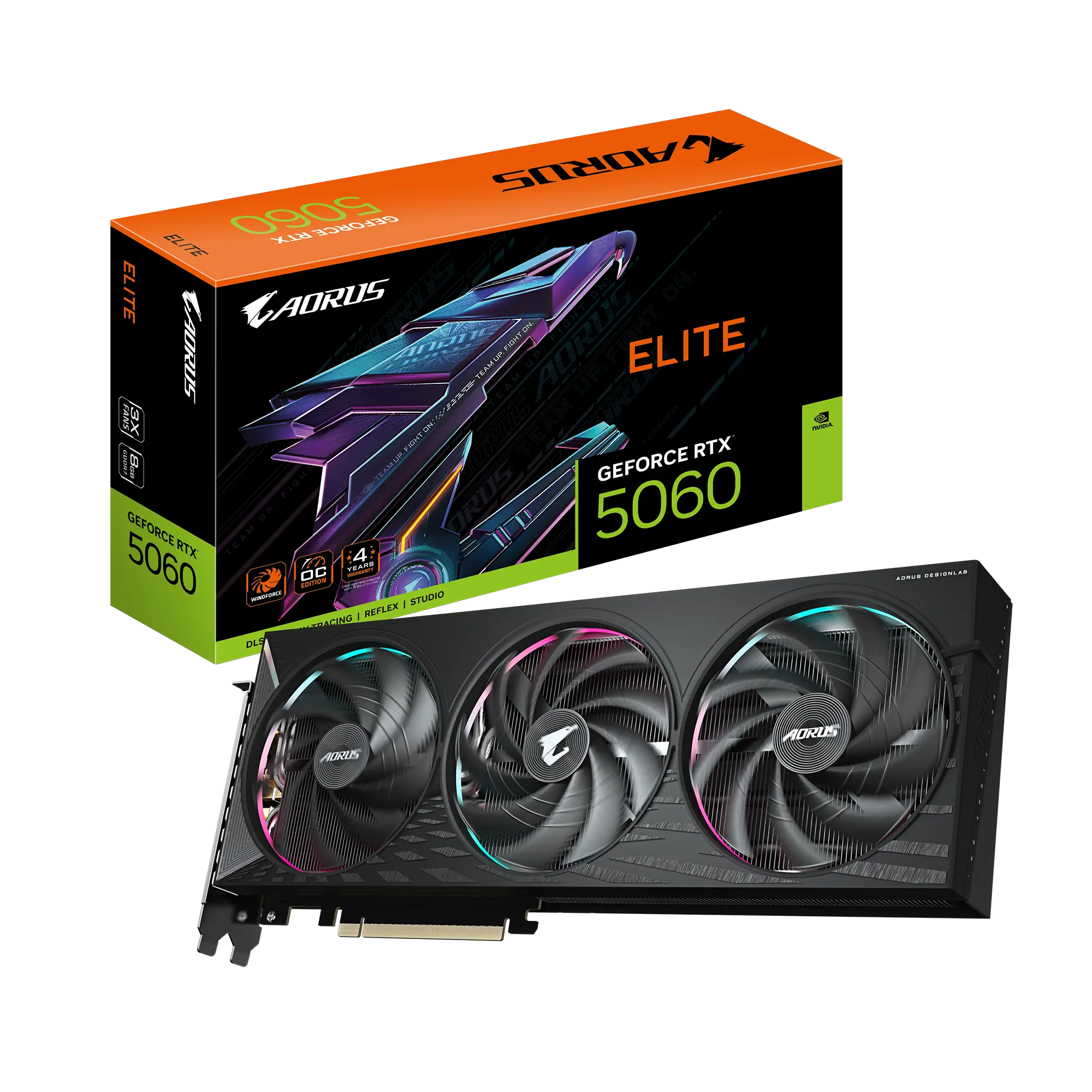 Tarjeta de Video Gigabyte GeForce RTX 5060 AORUS Elite 8GB GDDR7