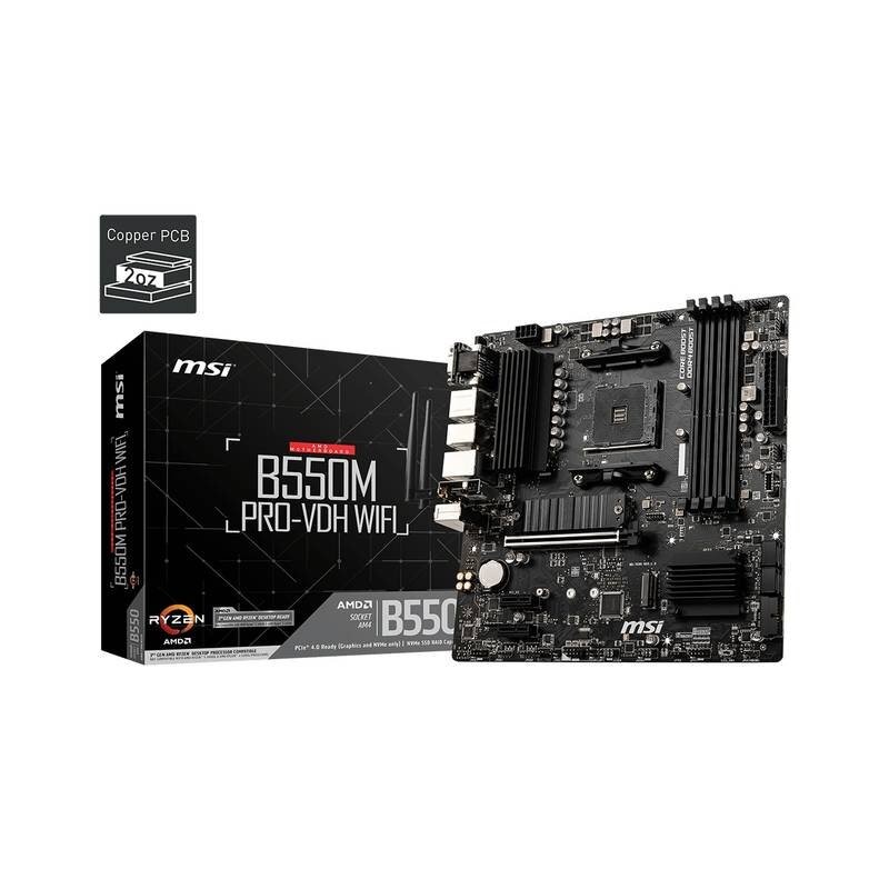Placa Madre MSI B550M PRO-VDH WIFI AM4 DDR4 Micro ATX M.2 WiFi vista 1