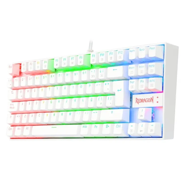 Teclado Gamer Redragon Kumara K552 RGB, TKL, Switch Red, Español, Blanco vista 2