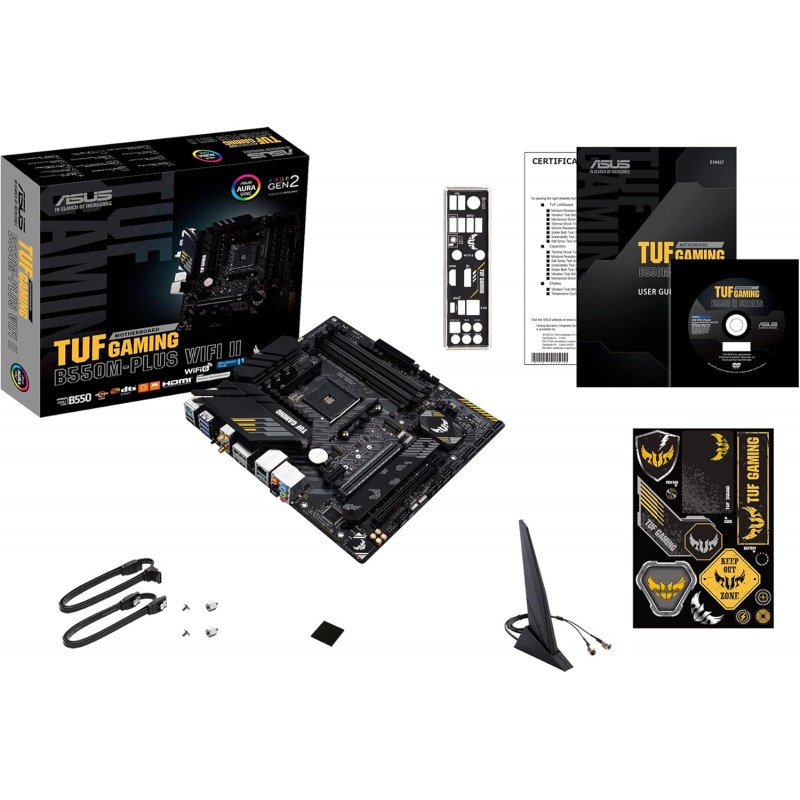 Placa Madre ASUS TUF Gaming B550M-PLUS WiFi II AMD AM4 mATX, PCIe 4.0, WiFi 6 y LAN 2.5 Gb vista 4