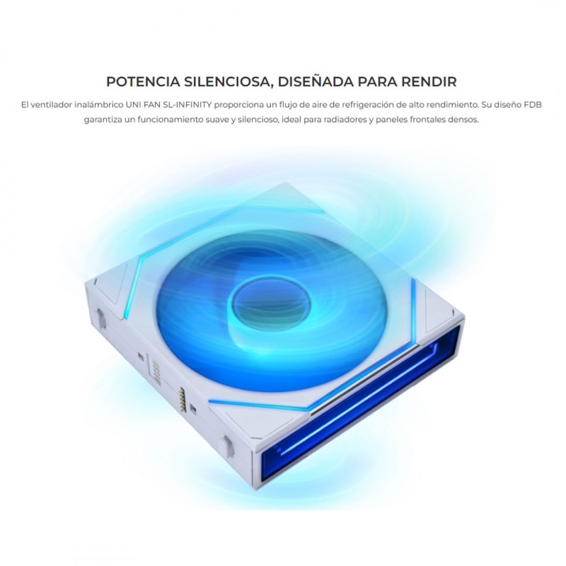 Lian Li UNI FAN SL-INF 120mm Pack x3 Blanco Wireless vista 5