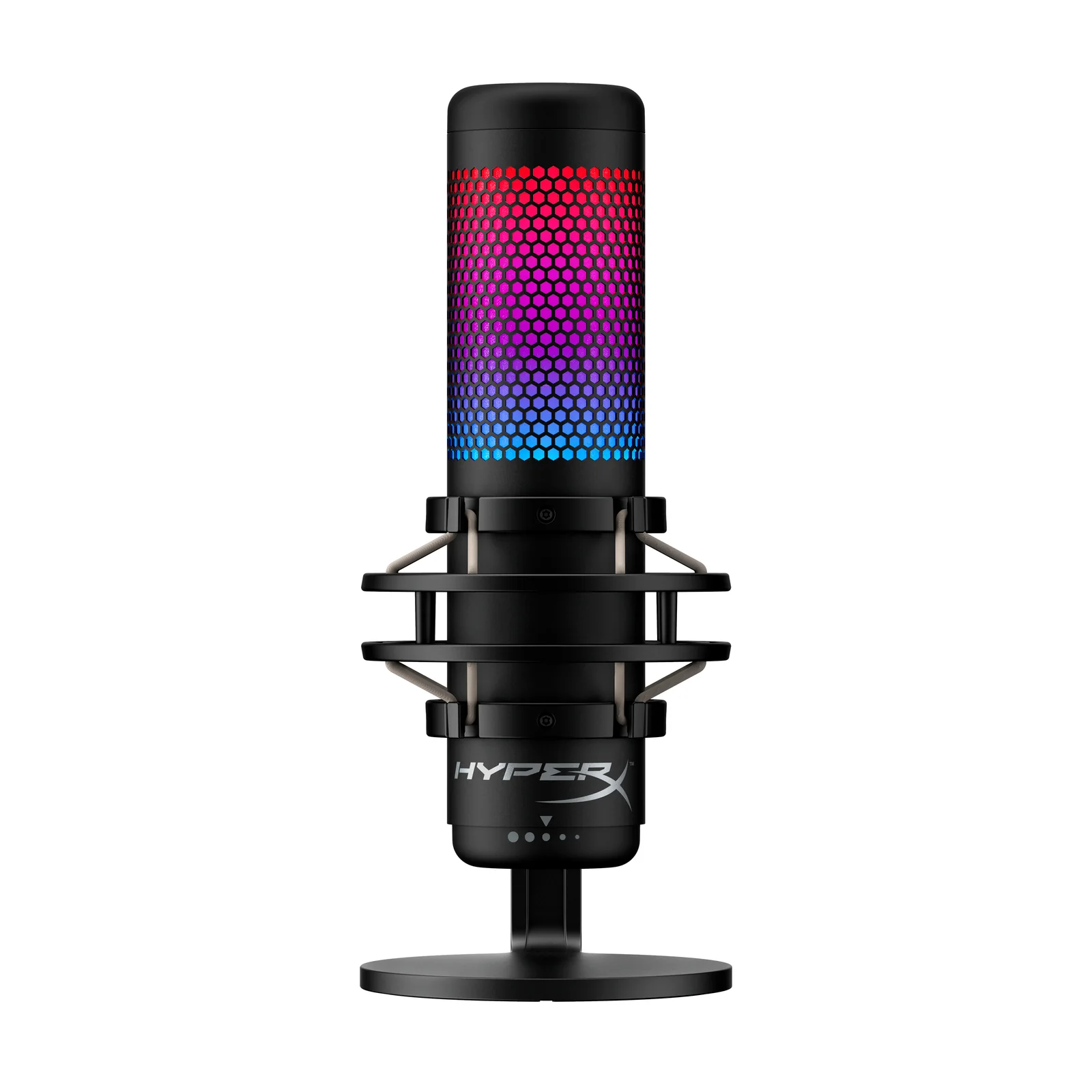 Micrófono HyperX Quadcast S – USB-C, Compatible con PC/PS5/PS4/Mac, RGB, 4 Patrones Polares, Software NGENUITY