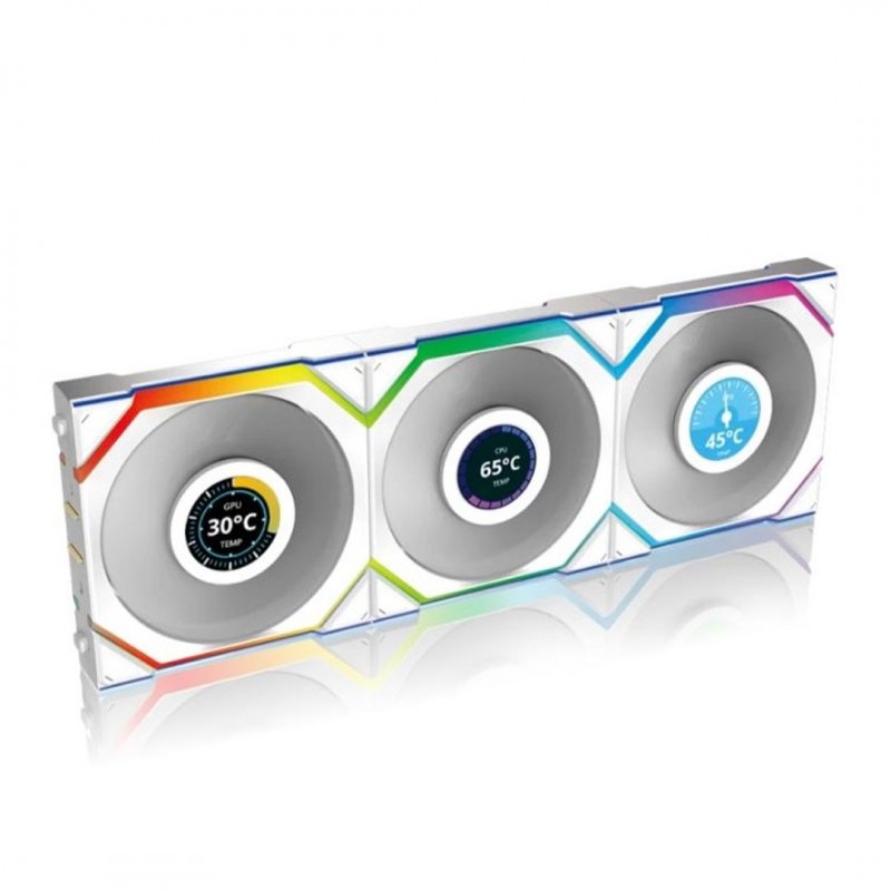 Lian Li UNI Fan TL LCD 120 Wireless 3-Pack Reverse White vista 1