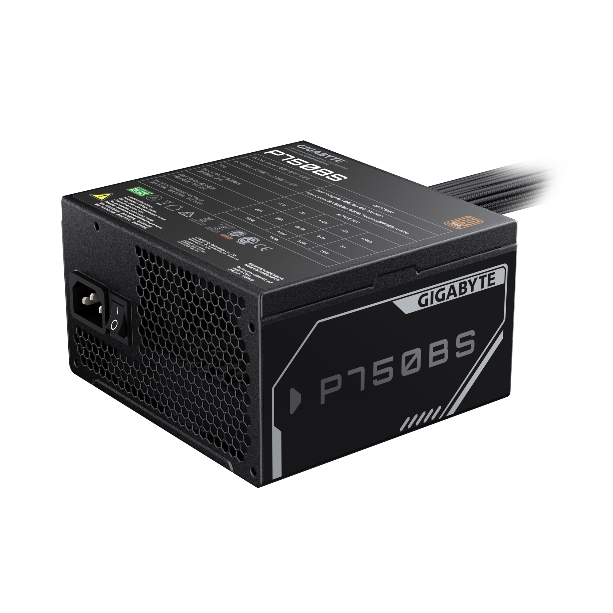 Fuente de poder GIGABYTE P750BS 750W 80+ Bronze (ATX 12V) - Vista 2