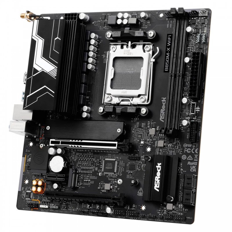 Placa Madre ASRock B850M-X WiFi AM5 DDR5 PCIe 5.0 Micro ATX vista 2