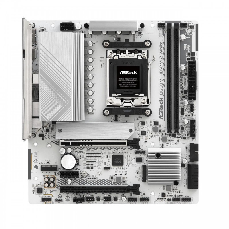 Placa Madre ASRock B650M-HDV/M.2 White AM5 DDR5 PCIe 5.0 Micro ATX vista 2