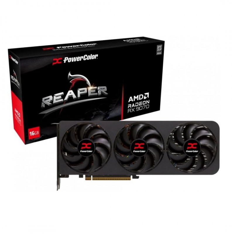 Tarjeta de Video PowerColor RX 9070 Reaper 16GB GDDR6 PCIe 5.0 vista 1