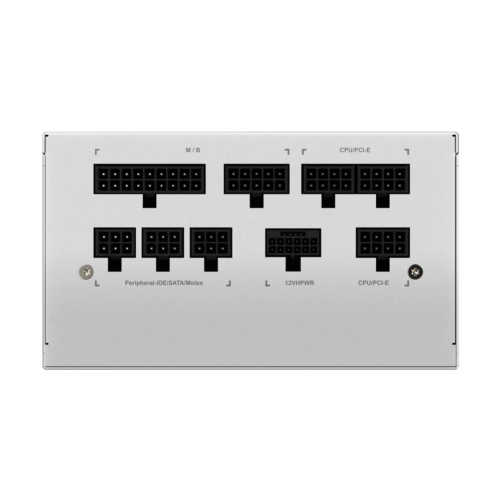 Fuente de Poder Gigabyte UD850GM PG5W 850W 80+ Gold – ATX 3.0 / PCIe 5.0 / Cables Blancos vista 2