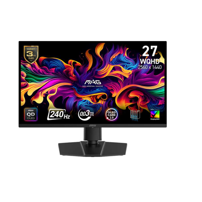 Monitor Gamer MSI MAG 271QP QD-OLED X24 27" QHD 240Hz 0.03ms (CAJA DAÑADA) vista 1