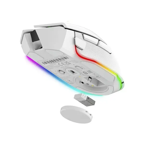 Mouse Gamer Razer Basilisk V3 Pro 35K – Inalámbrico – 35,000 DPI – RGB Chroma – Blanco [RZ01-05240200-R3U1] vista 3