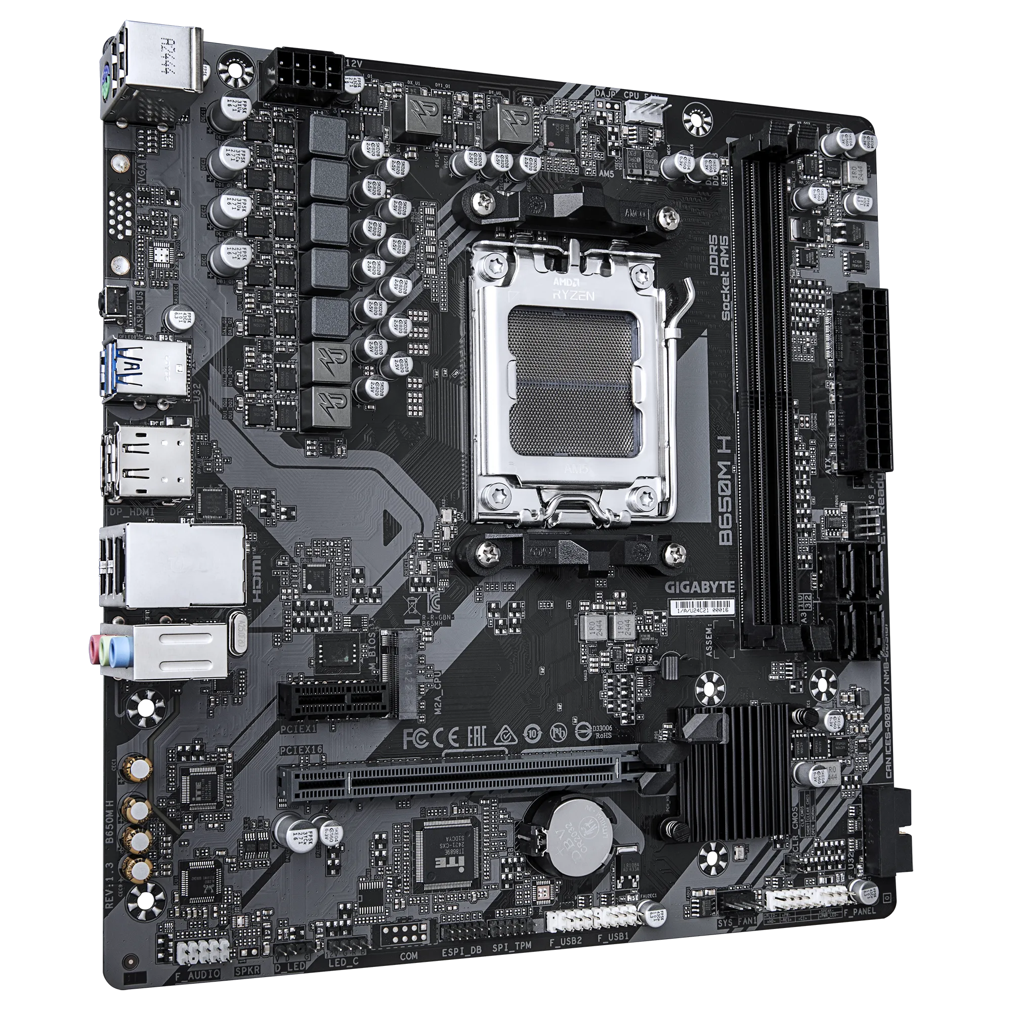 Placa Madre GIGABYTE B650M H – AM5, DDR5 7200+, PCIe 4.0, HDMI/DP, micro-ATX - Vista 3