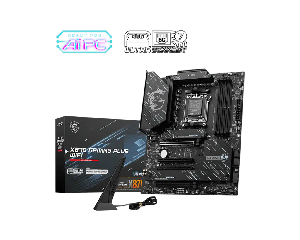 Placa Madre MSI X870 GAMING PLUS WIFI AM5 DDR5 vista 2