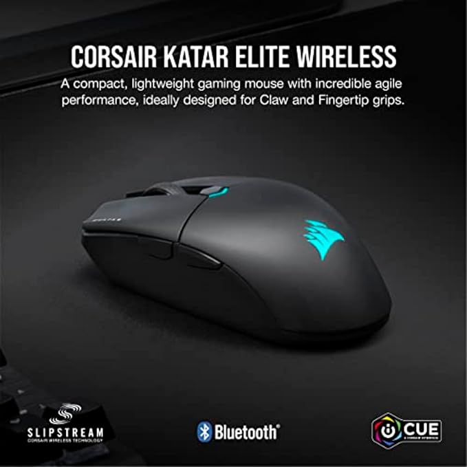 Mouse Gamer Corsair KATAR ELITE WIRELESS — 69g, 26.000 DPI, Slipstream vista 4