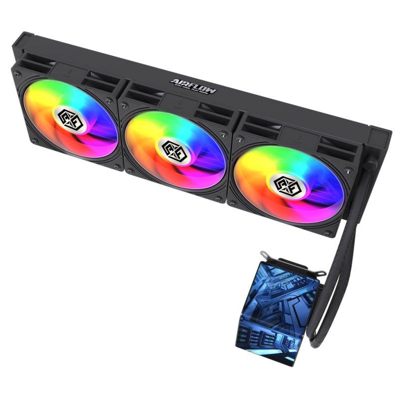 Refrigeración Líquida COSMOS CryoVision 777 Black 360mm con Pantalla AMOLED 2K vista 2