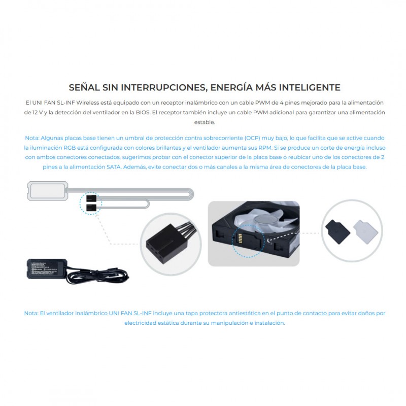 Lian Li UNI FAN SL-INF 120mm Pack x3 Blanco Wireless vista 3