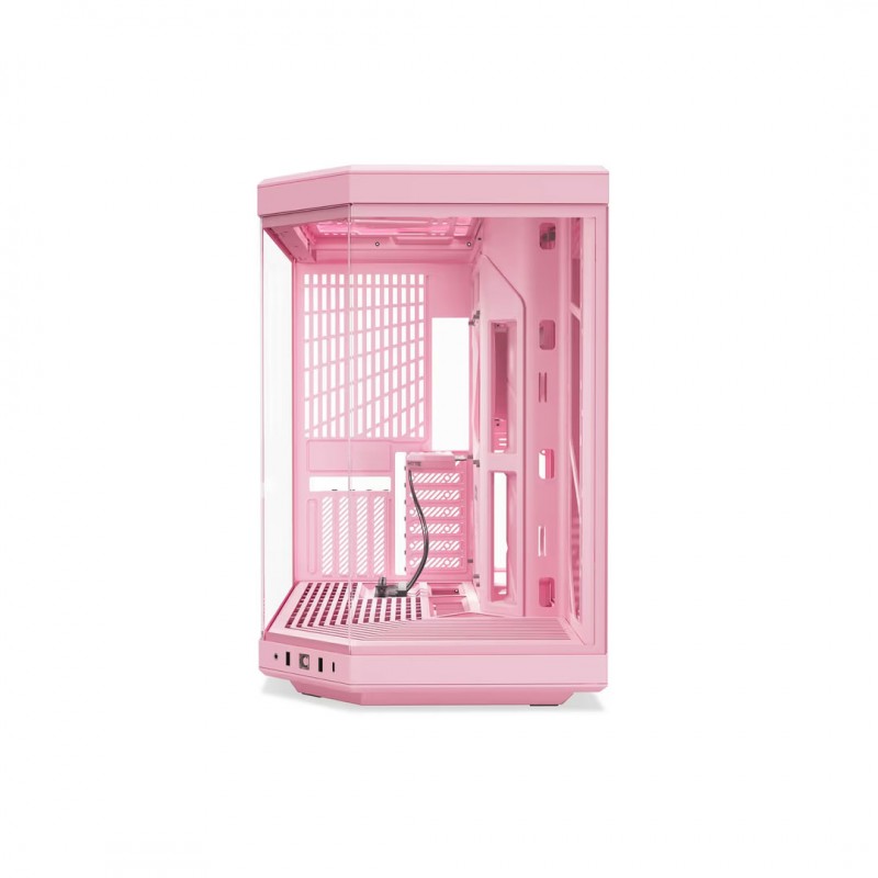 Gabinete HYTE Y70 Strawberry Milk ATX con Riser PCIe 4.0 vista 2