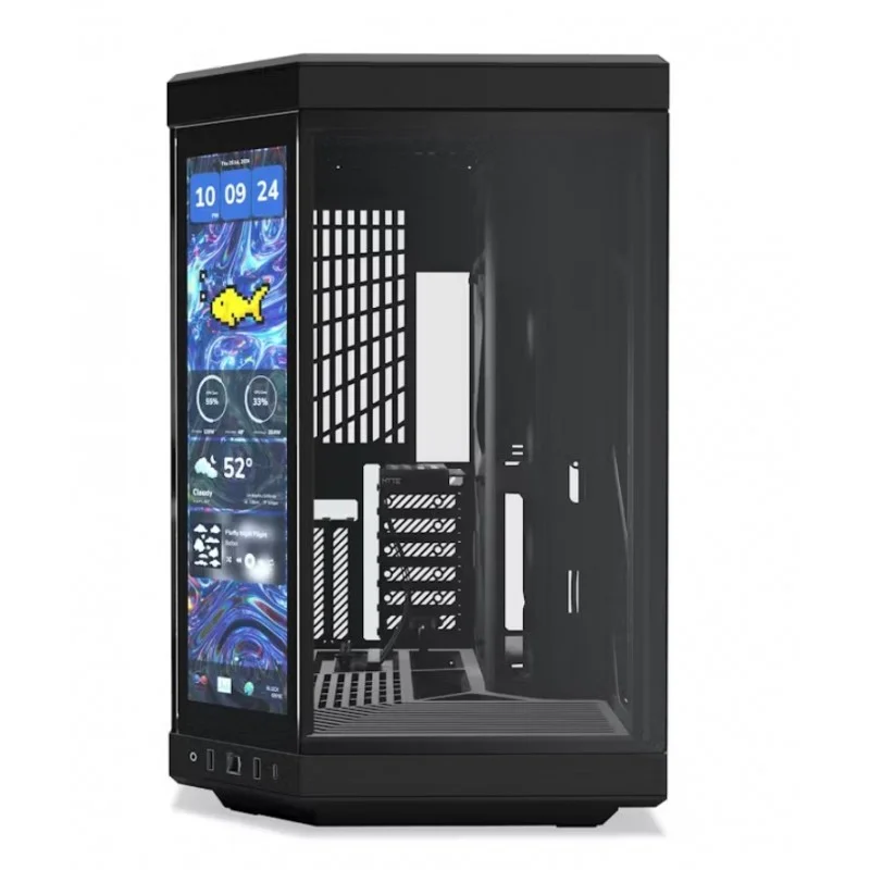 HYTE Y70 Black (PITCH BLACK) LCD 14.5" 2.5K infinite touch, ATX con Riser PCIe 4.0 Incluido CS-HYTE-Y70TI-BB - Vista 5