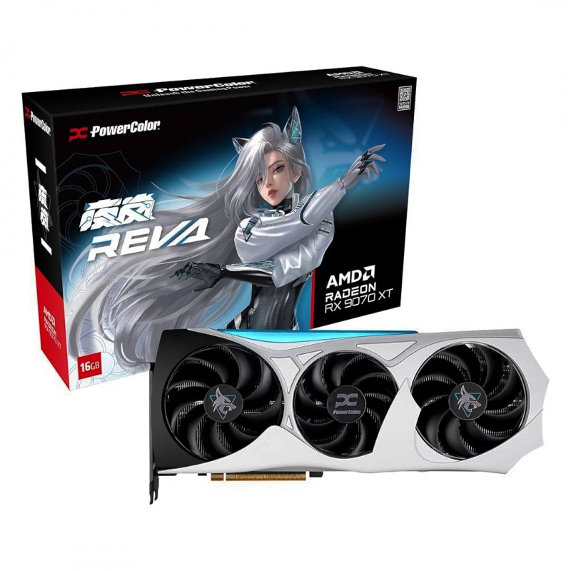 Tarjeta de Video PowerColor Hellhound RX 9070 XT 16GB GDDR6 Reva Edition OC Dual BIOS