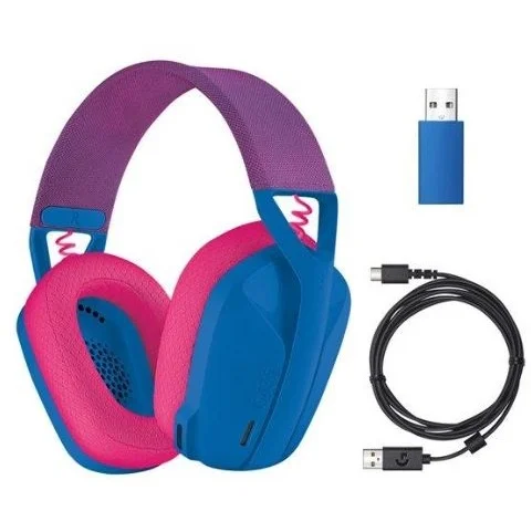 Audífonos Gamer On-Ear - Logitech G435 - Wireless/Bluetooth - Blue/Raspberry (981-001061) - Vista 2