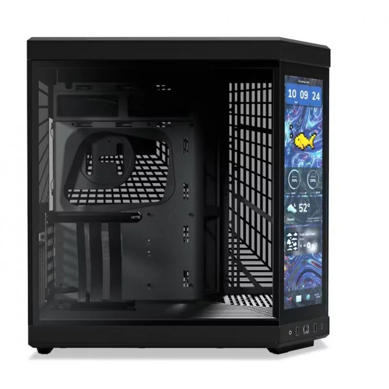 HYTE Y70 Black (PITCH BLACK) LCD 14.5" 2.5K infinite touch, ATX con Riser PCIe 4.0 Incluido CS-HYTE-Y70TI-BB - Vista 4