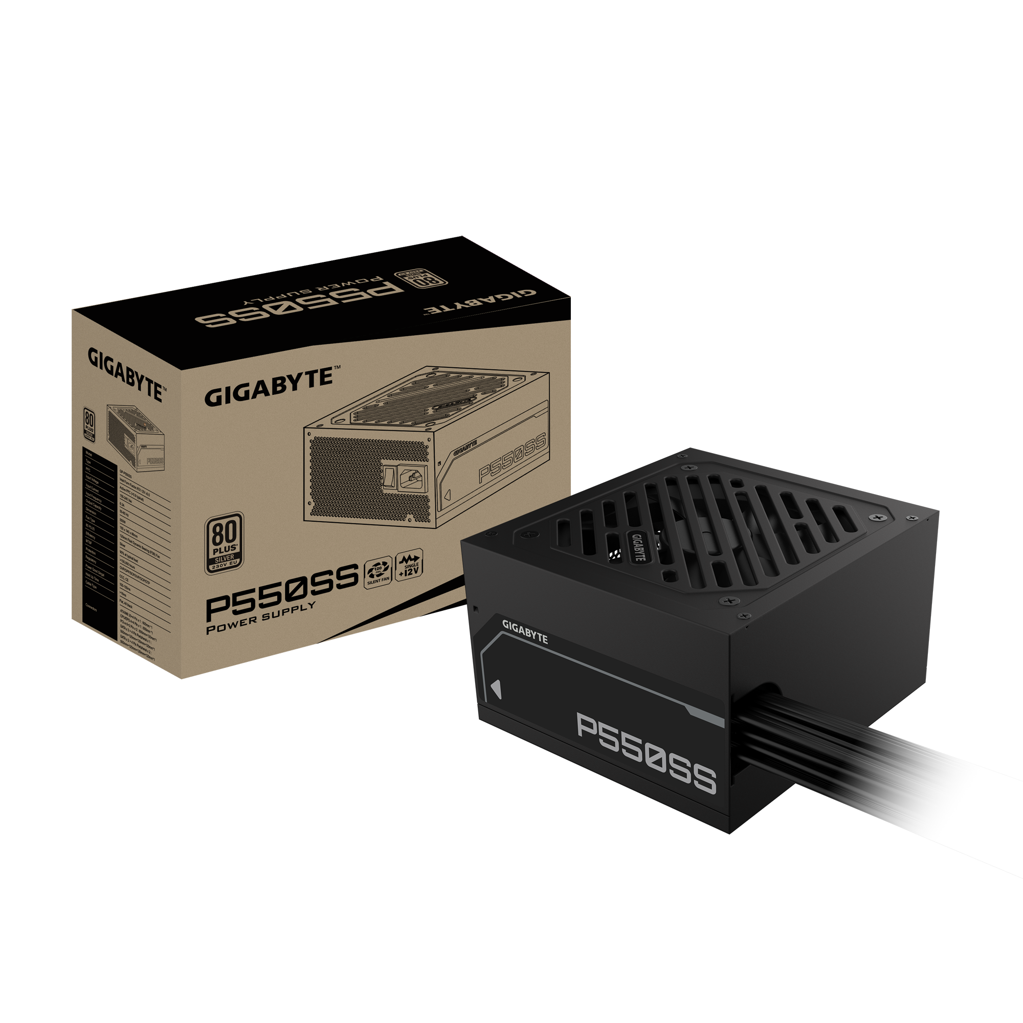 Fuente de poder Gigabyte 550w P550SS 80+ Silver