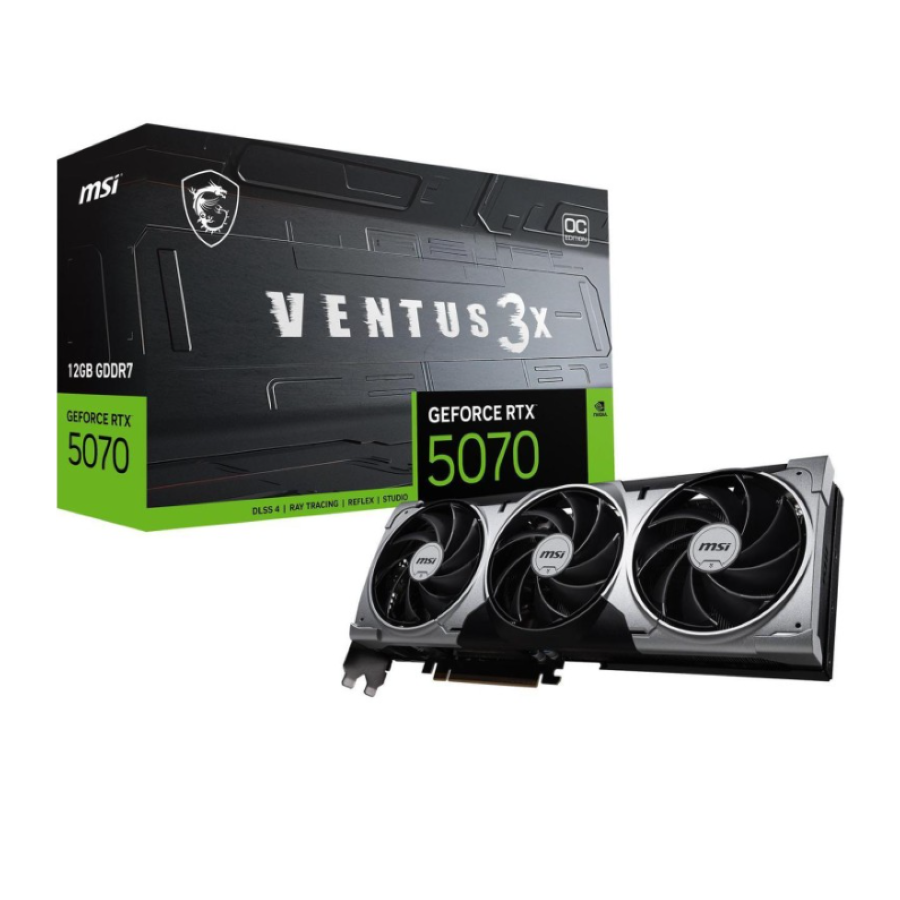 Tarjeta de Video MSI Ventus 3X OC GeForce RTX 5070 12GB GDDR7 PCIe 5.0