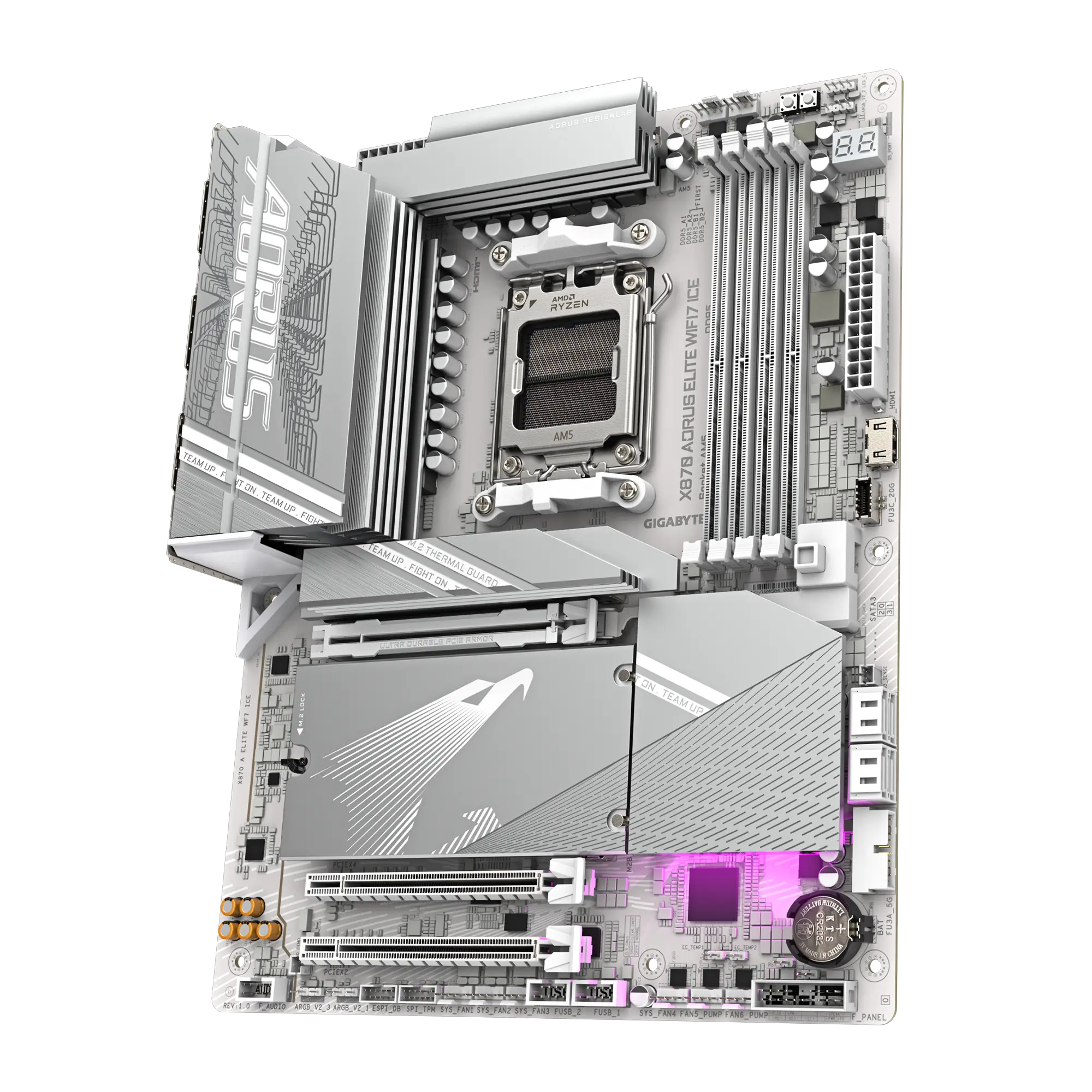 Placa madre Gigabyte X870 AORUS ELITE WIFI7 ICE vista 4