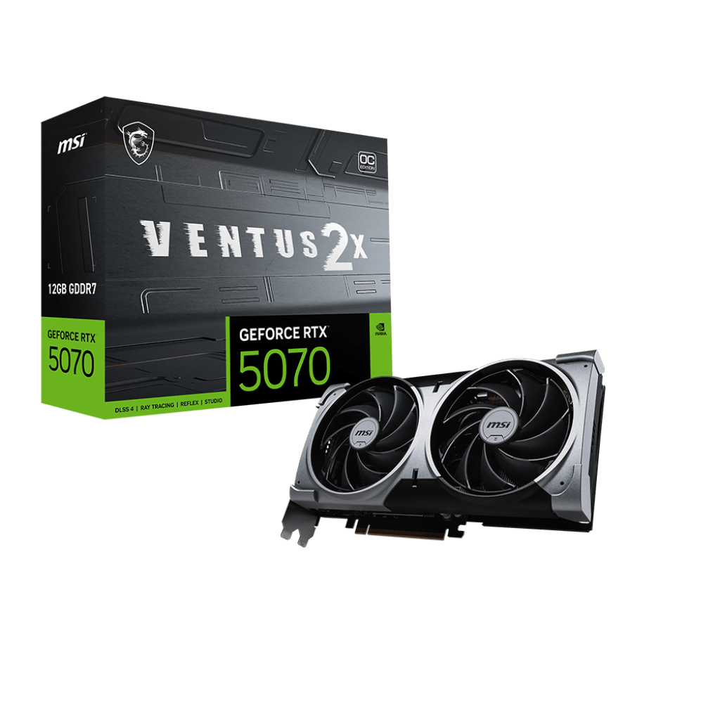 Tarjeta de Video MSI Ventus 2X OC GeForce RTX 5070 12GB GDDR7 PCIe 5.0