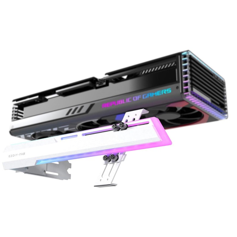 Soporte GPU EZDIY-FAB White Tipo Deslizante ARGB vista 1