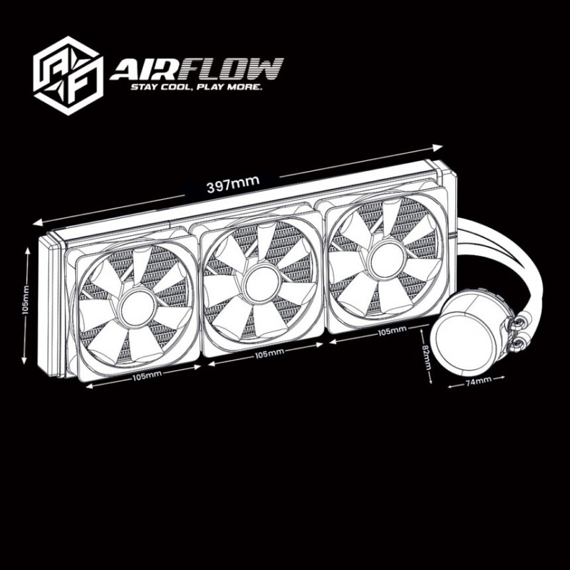 Refrigeración Líquida Airflow H360 BLACK RGB 360mm vista 2