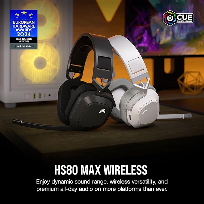 Auriculares para juegos HS80 MAX WIRELESS, gris acero vista 3