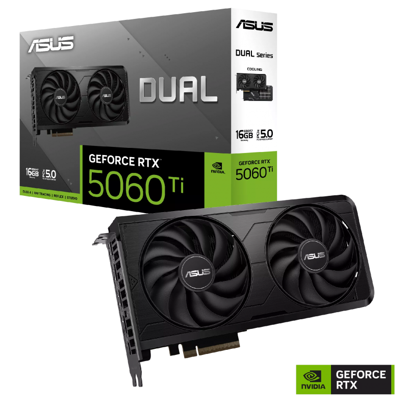Tarjeta de Video ASUS RTX 5060 Ti Dual EVO OC 16GB GDDR7 PCIe 5.0 vista 1