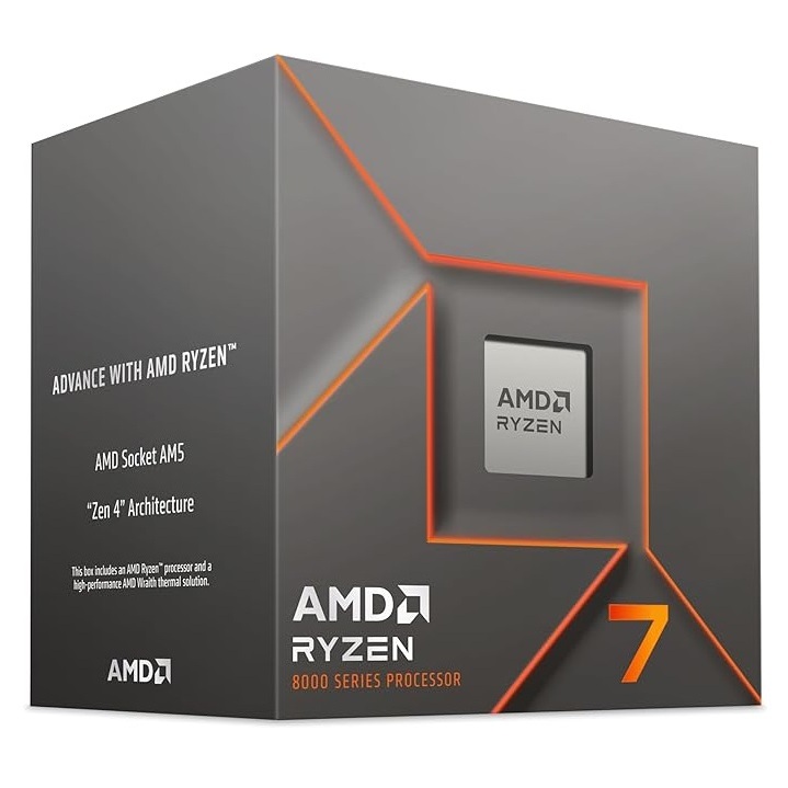 Procesador AMD Ryzen 7 8700F — 8 Núcleos / 16 Hilos — Ideal para Gaming 1440p