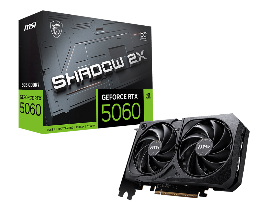 Tarjeta de video MSI GeForce RTX™ 5060 SHADOW 2X OC 8GB GDDR7 [G5060-8S2C]