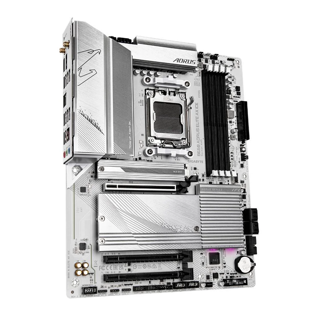 Placa Madre GIGABYTE B650 AORUS ELITE AX ICE, AMD AM5, 4xDDR5, Wi-Fi 6E, DP, HDMI, 3xM.2, ATX - Vista 2