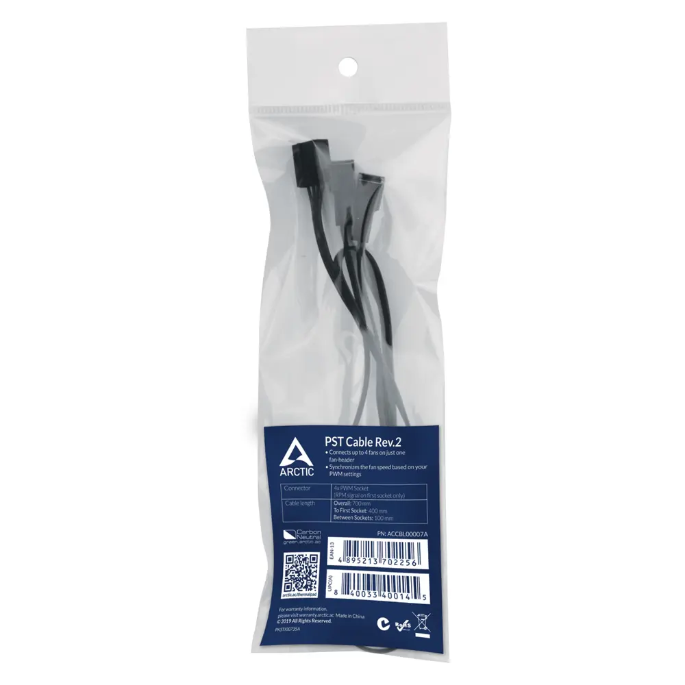 Cable Splitter ARCTIC para 4 Ventiladores PWM con conector 4-Pines (70cm) vista 2