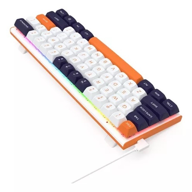 Teclado Gamer Redragon FIDD K683WBO-RGB-M – Mecánico 60%, Switch Magnético Pink, 8000Hz, RGB, USB-C, Inglés – Blanco/Negro - Vista 4