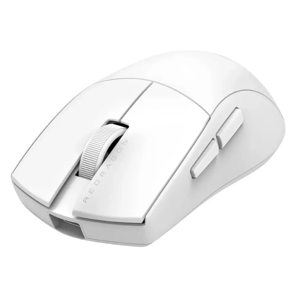 Mouse Gamer Redragon M916 K1ng Pro 1K – 26000 DPI, Ultra Liviano 50g, Triple Conexión, Sensor Pixart 3395 – Blanco vista 2