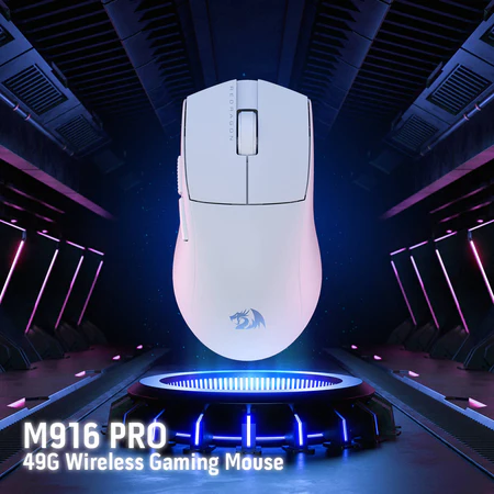Mouse Gamer Redragon King Pro M916 Wireless – 4K Hz, Ultra Ligero 49g, Sensor Pixart 3395 – Blanco vista 4