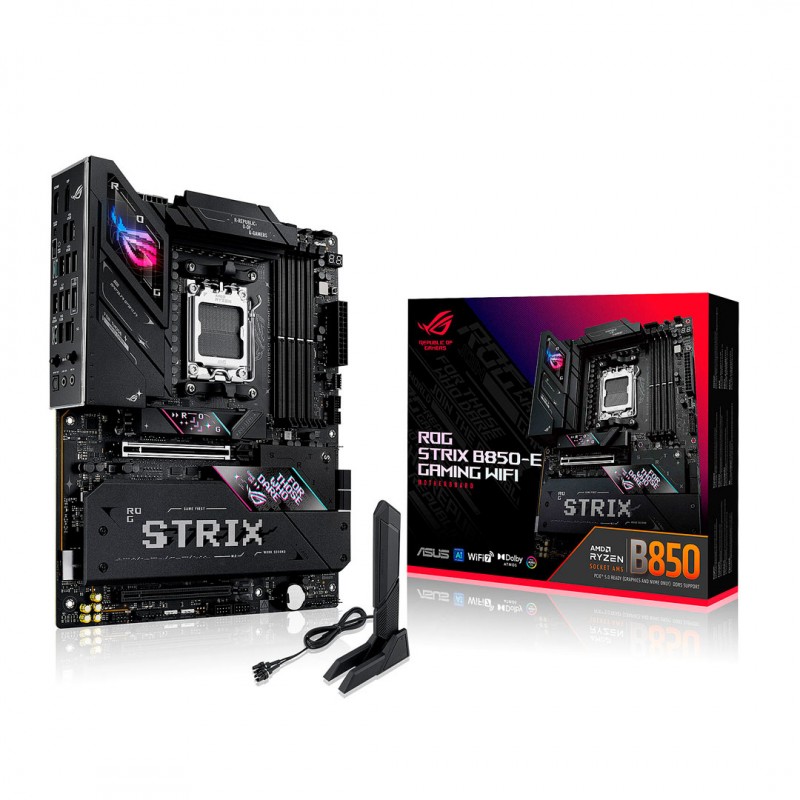 Placa Madre ASUS ROG STRIX B850-E Gaming WiFi AM5 DDR5 PCIe 5.0 USB4 ATX vista 1
