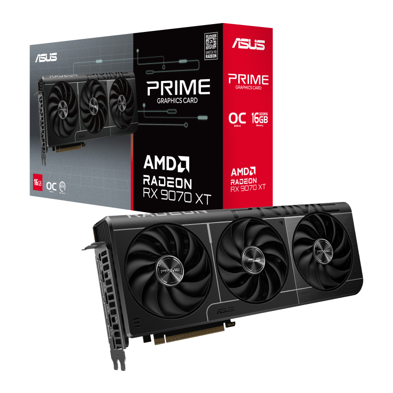 Tarjeta de Video - Asus Prime Radeon RX 9070 XT OC 16GB - 16 GB GDDR6 (256 bit) - DisplayPort/ HDMI (PRIME-RX9070XT-O16G)